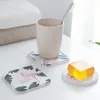 Não-Deslizamento Absorção de Água Copo Tapete Diatomaceous Terra Coaster Tabela de Calor-prova Almofadas diatomita Flamingo Colher Descanso caneca sabão mat Rapidamente-Secagem