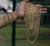 15mm miami küba link zinciri ve bilezik seti buz dışarı bling hip hop takı seti Rapçi Şarkıcı Moda Aksesuarları 18 k altın kaplama