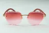 direct sales newest fashion high-end engraving lens sunglasses 3524019 natural original wooden sticks glasses size: 58-18-135mm