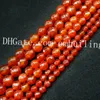 5 Fios Fine Cut Facetada Natural Carnelian Gemstone Solta Pérolas Centro Broca Em Forma de Ágata Vermelha Tamanho 6mm 8mm 10mm Para Design de Jóias