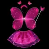 Kinder Mädchen Fairy Prinzessin Kostüm Sets Bunte Bühnenabnutzung Schmetterlingsflügel Zauberstab Stirnband Tutu Röcke GB1362
