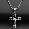 10 stks Rvs Multilayer Hollow Love Heart Cross Ketting Religie Jesus Titanium Faith Jewelry