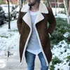 겨울 남성 디자이너 자켓 패션 망 옷깃 목 겉옷 캐주얼 대비 색상 코트 싱글 브레스트