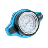 Freeshipping Car Accessory Termost Radiator Cap Cover + Water Temp Gauge 0.9bar Cover Blue