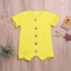 Toddle SummerBaby Pagliaccetti Tuta color caramella Neonato Solid Button Body Ragazzi Climb Clothes Infant Baby Designer Clothes 3-24M AYP6398