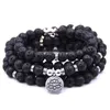 Hög kvantitet Natursten Charm Kvinnor Män Om Armband 108 Mala Yoga Lotus Matte Smycken Halsband Pulseras Dropshipping