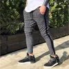 Casual Plaid Joggers Regularne Fit Male Streetwear Sznurek Długość Długość Spodnie Spodnie Mężczyźni Pantalones Hombre Pantalon Homme 20