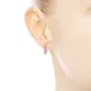 Sparkling Heart Hoop Earrings 925 Sterling Silver f￶r Pandora Wedding Party Jewelry for Women Men Girl Gift Cz Diamond Hip Hop Earring med original Box