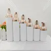 50 ml leere Kunststoff-Schaumflaschen, Reise-Schaumflaschen mit Roségold-Pumpe, Handwaschseife, Mousse, Cremespender, Sprudelflasche, BPA-frei