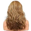 Peruca sintética longa wig preta / marrom / dourada Mulheres de alta densidade temperatura de temperatura de cabelo onda festa cosplay de cabelo encaracolado 5 estilos