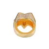 رجال Zircon Star Ring Diamond Euramerican Hip Hop Jewelry Copper Out Mens Rings234o