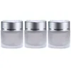 5g 10g 15g 20g 30g 50g Frosted Glass Cosmetic Jar Empty Face Cream Storage Container Refillable Sample Bottle with Silver Lids