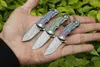 Special offer H015 Mini Small Flipper Folding Knife VG10 Damascus Steel Blade TC4 Titanium Alloy Handle Ball Bearing Knives