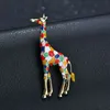 Lot 12 pièces mode émail girafe broches pour femmes mignon Animal broche broche bijoux couleur or cadeau exquis