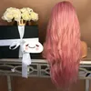 Shuowen 합성 가발 26 인치 자연 WAV 시뮬레이션 인간의 머리카락 핑크 컬러 가발 Perruques 10 스타일 XY-C150