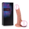 Luvkis flytande silikon Dildo Hyper Realistisk Dual Layer Silicone 8,7 tum Real Dong Penis Y200410