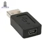 300PCS / Lot USB En man till mini USB B Typ 5pin Kvinnlig Data Connector Adapter Converter för stationär dator PC grossist