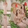 2020 Sexy Rose Goud Pailletten Bruidsmeisjesjurken Lange Chiffon Halter A-lijn Bandjes Ruches Blush Roze Bruidsmeisje Huwelijksgast Jurken