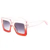 Toptan-Moda Kare Güneş Kadınlar Çift Renk Büyük Çerçeve Vintage Gözlük Kadın UV400 Oculos 3296