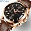 Relogio Masculino 2018 New Crrju Sport Chronograph Mens Watch Top Brand Luxury Leather Водонепроницаемые даты Quartz Watch Man Clock286u