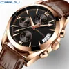 Relogio Masculino 2018 New Crrju Sport Chronograph Mens Watch Top Brand Luxury Leather Водонепроницаемые даты Quartz Watch Man Clock297o