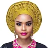 Aso oke headtie gele nigeriano headtie africano auto gele feminino cabeça envoltório senhora turbante para casamento