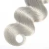 Malaysian Unprocessed Human Hair 1b/grey Ombre Hair Body Wave Cheap Virgin Hair Extensions 1B Grey 3 Bundles 95-105g/piece