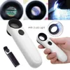 40X Magnifying Magnifier Glass Jeweler Eye Jewelry Loupe Loop Hand Held Magnifying Glass With 2 LED Light