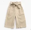 Baby Clothes Girls Boutique Pants Corduroy Wide Leg Pants Girl Solid Casual Capris Belt Elegant Broad Leg Pants Kids Clothing AZYQ4729