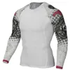 Toptan Erkek Sıkıştırma Gömlek Cilt Sıkı Termal Uzun Kollu Formalar Rashguard CrossFit Egzersiz Egzersiz Fitness Spor