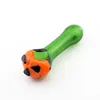 Artisanal Green/Brown Glass Spoon Pipe - i lager, snabb frakt