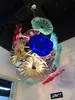 Italian Design Mouth Blown Colorful Murano Hanging Plate Lamp Art Plates Chandelier Glass Dome Decor Light