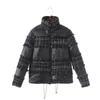 2018 Warm Black Women's Parkas Turtleneck Plaid Tweed Fringes Patchwork Cotton Padded Coat Zipper Short Winter Coat Women Jacket