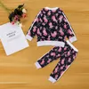 Roupas infantis 2018 Autumn Toddler Girls Clothes 2pcs definir roupas de casaco estampado floral e calças de roupas infantis de roupas 49466689