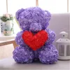 Nouvelle Arrivée 40 CM Saint Valentin Cadeau 5 Couleurs Grand Rose Ours Étreignant Coeur En Peluche Jouets Coton Ours En Peluche Doux Odeur Poupée Petite Amie Cadeau