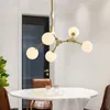 Pendance à lampes en verre Hanglamp en verre de lustre en or nordique en métal pour luminaires Luminaria Lighting2015223