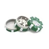 3 strati smerigliatrici stile fiches da poker accessori per pipe a base di erbe tabacco a base di erbe manuale frantoio per sigarette gadget rosso verde nero 12 pz / lotto