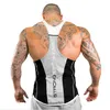 Nouveaux hommes débardeur gymnases entraînement Fitness musculation chemise sans manches vêtements masculins décontracté Singlet gilet maillot de corps avec lettre Print268t