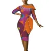 Fritidsklänningar för kvinnor Vestidos Tasel Elegant Ankara Dress dashiki Plus size Off Shoulder afrikanska kläder WY3686