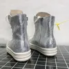Silver Color Men Boots Spring Chaussure Homme Fashion High Top Bottes en cuir authentiques 10 # 20 / 20E50