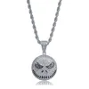 Fashion Cubic Zirconia Jack Skellington Cartoon Pendant Hip Hop Necklace Gold Silver Color Skull Jewelry For Men Women