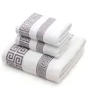 Set de serviette en coton 3 pack pour salle de bain 1PC serviette de bain 2pcs serviettes de visage à la main pour adultes Terry Terry Voyage Plage Sport Serviettes Sport1