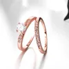 Paar ring 18k rose goud platina crystal zirkon vrouwen mannen voor altijd liefde ring modieuze stijlvolle luxe ontworpen sieraden bruiloft 314a