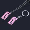 Nyckelringar Kill Bill Pussy Wagon Keychain Pink Key Chains Women Girl Bag Car Keyring Tillbehör Jul Högkvalitativ smycken GIF2691227