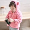 Kids Designant Odzież Zima Aksamitna Płaszcz Chłopiec Cartoon Niedźwiedź Znosić Dziewczyna Zipper Kurtka Polar Topy Dziecko Trench Coat Bluzy Bluza D7125