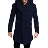 Zogga Primavera Outono Mens Long Trench Slim Casaco Jacket Plus Size Outwear Casual Longo Capuz Casacos de Inverno Mens de Inverno e Jaqueta