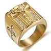 Högkvalitativ 3D Christ Jesus Piece Cross Ring Rostfritt stål Herrmode Chunky Finger Rings Bling Hip Hop Ring US Storlek 6-15