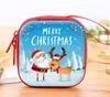 Christmas Coin Purse Mini Wallet Portable Candy Pouch Bag Xmas gift Favor Zipper Carrying case for Coins Cash Headset colorful round square