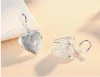 Hot sales Peach heart Phase box Earrings open Can put photo Earrings Golden silvery woman Madam Fashion accessories