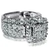 Vecalon luxe amoureux promesse bague 925 en argent sterling diamant Cz fiançailles alliance bagues pour femmes hommes bijoux cadeau